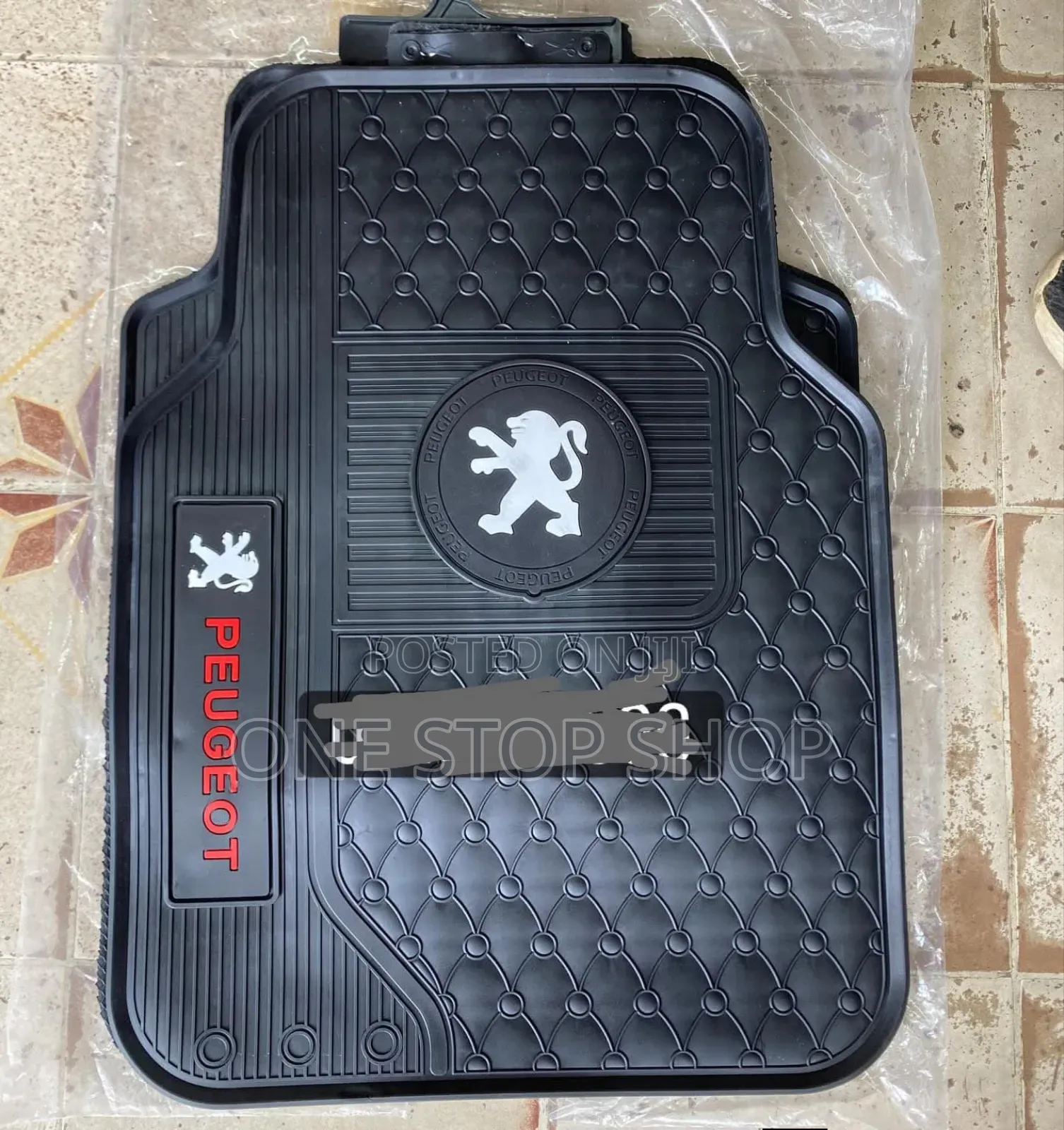 5pc Peugeot White Logo Car Floor Water/Mud /Dust Proof Carpet Mats