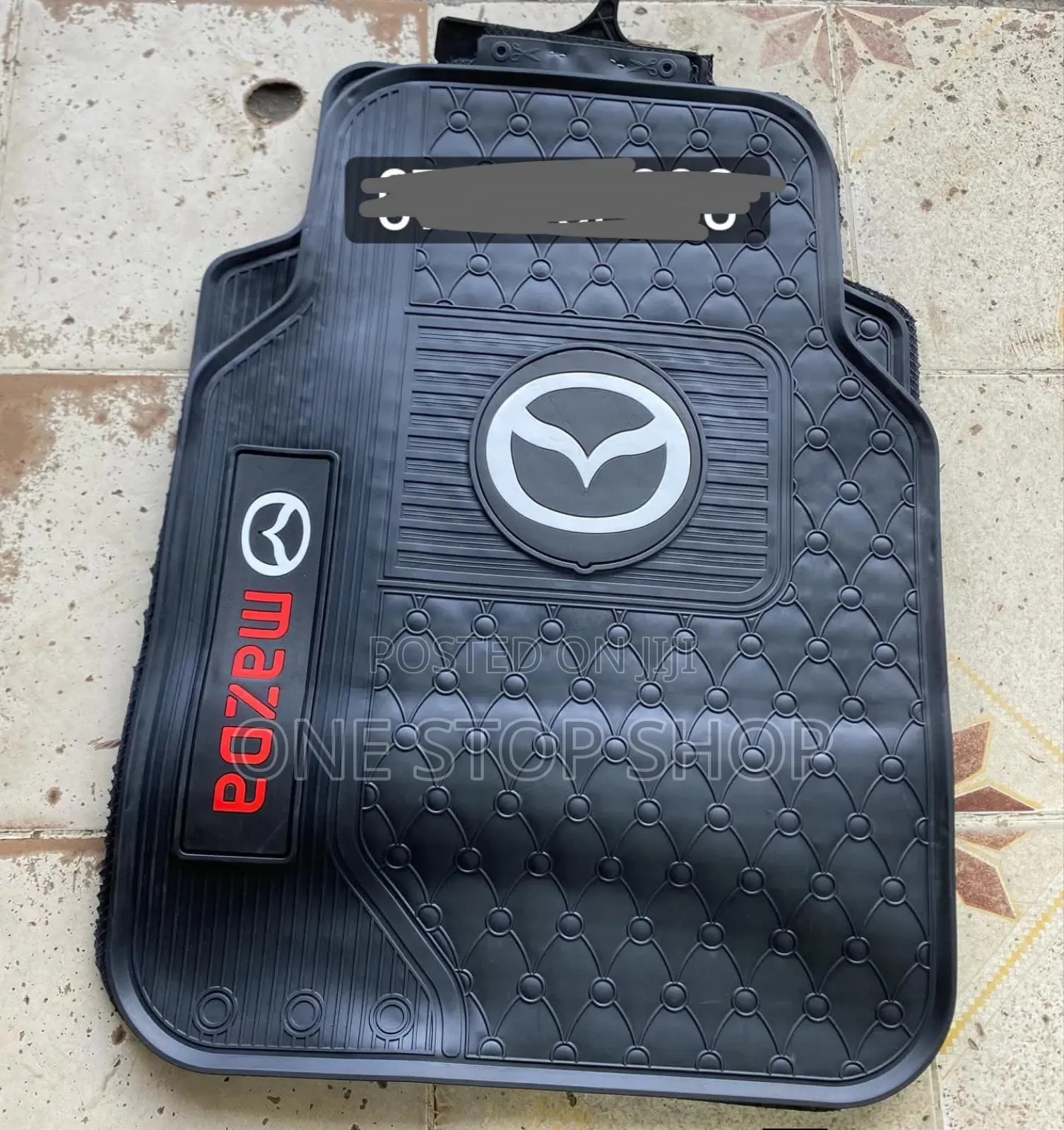 5pc Mazda White Logo Car Floor Nonslip Dirt Mats