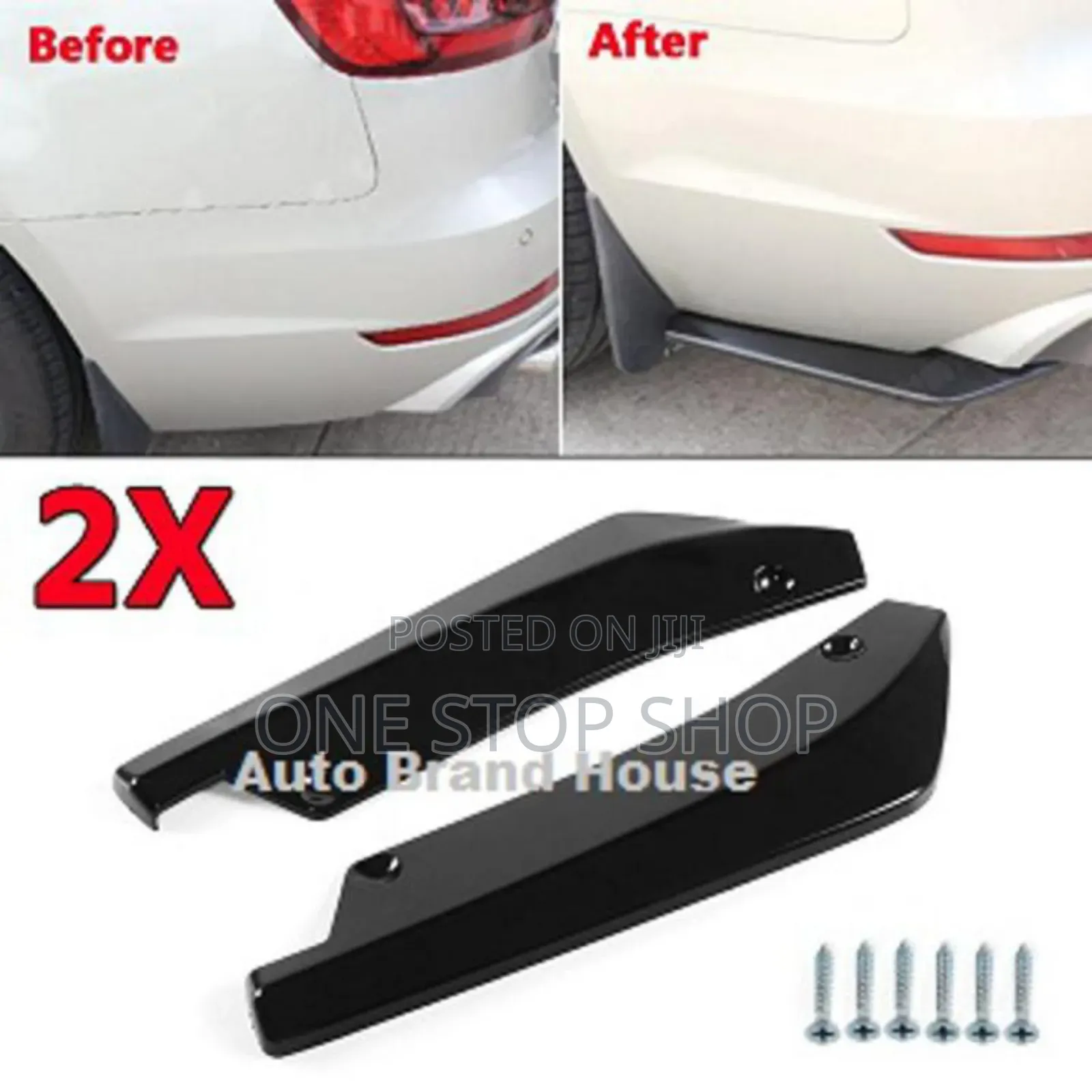 2pcs Black Rear Side Lip Diffuser Body Kit