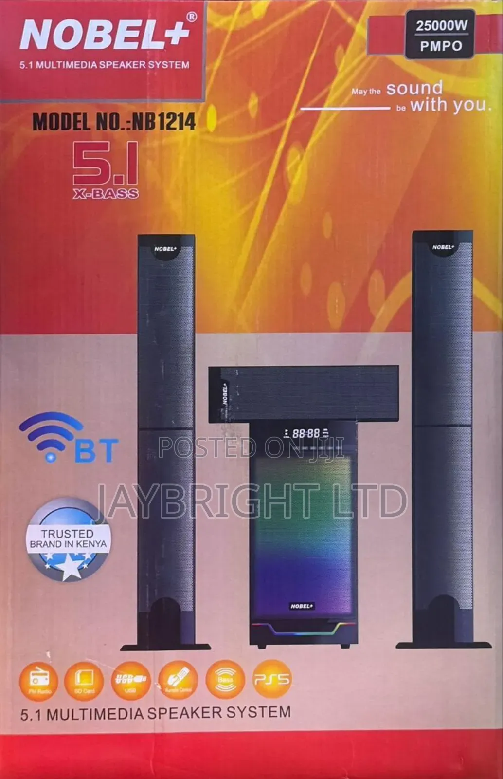 Nobel Nb-1214 5.1ch High Output Sound Sysstem 25000w Pmpo
