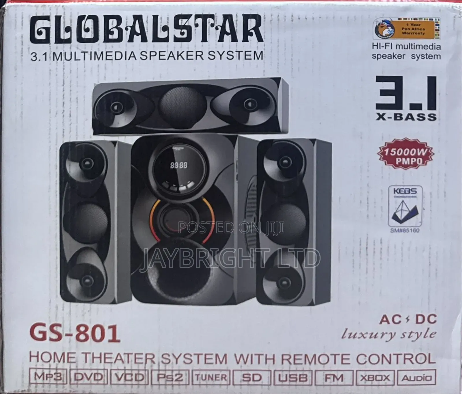 Globalstar Modern Home Theater 3.1 X-Bass Multimedia System Gs-801
