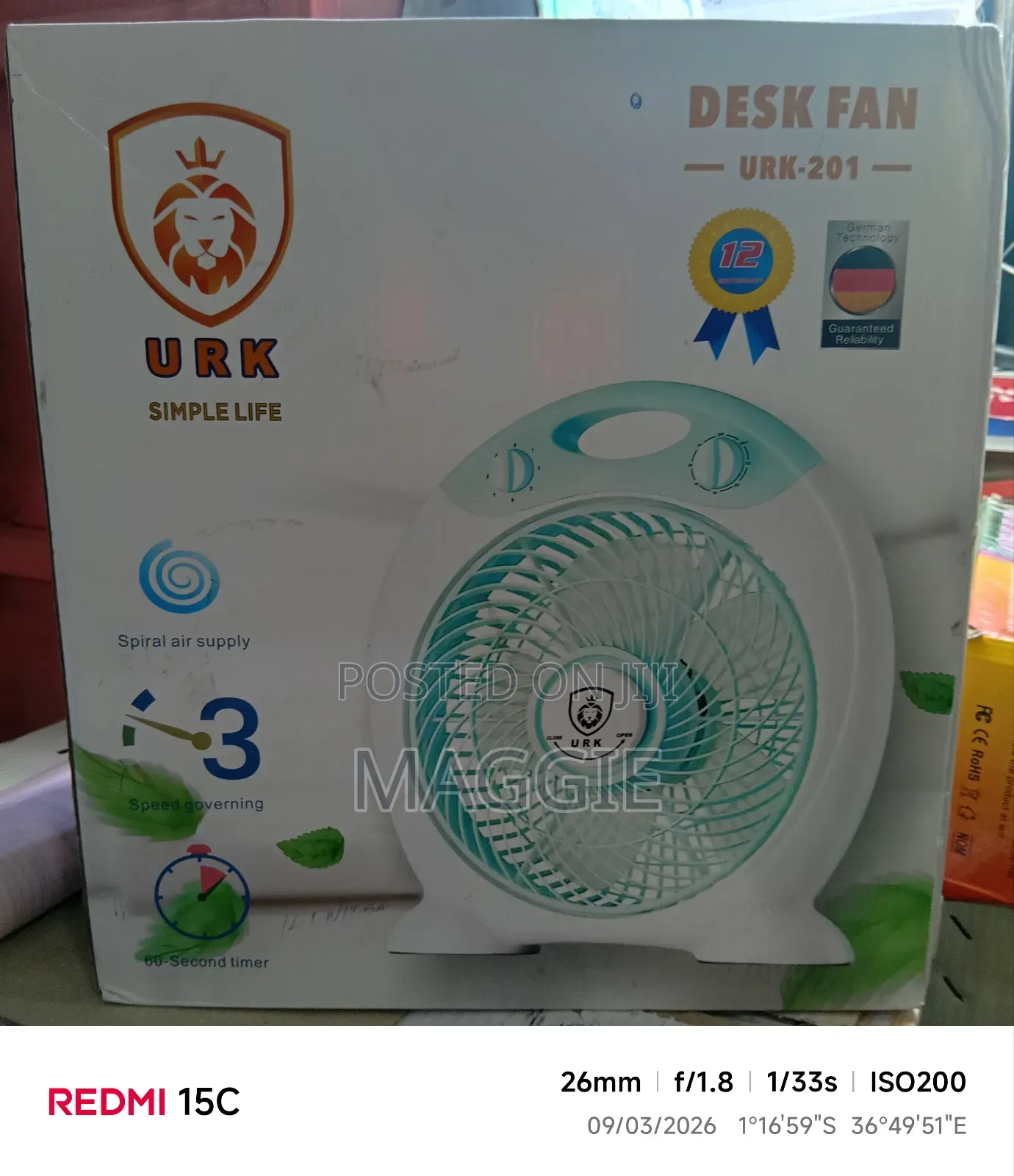 Desk Fan Urk-201