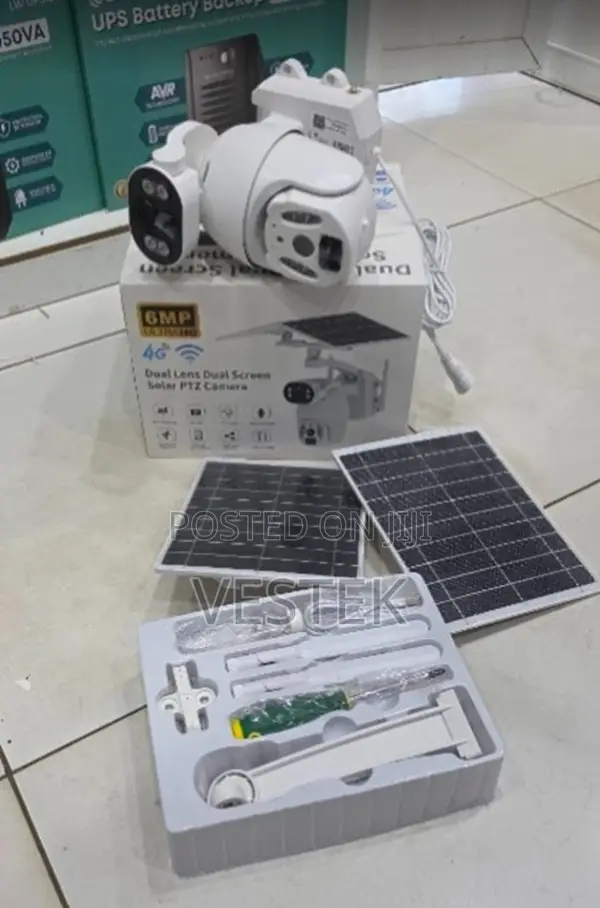 Dual Lens 6mp Ubox Solar Outdoor CCTV Camera With Dual Panels