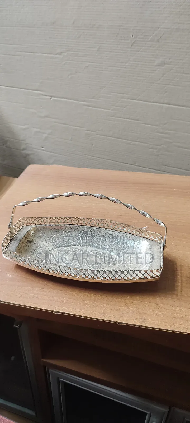 A Queen Anne Silver-Plated Sandwich Tray