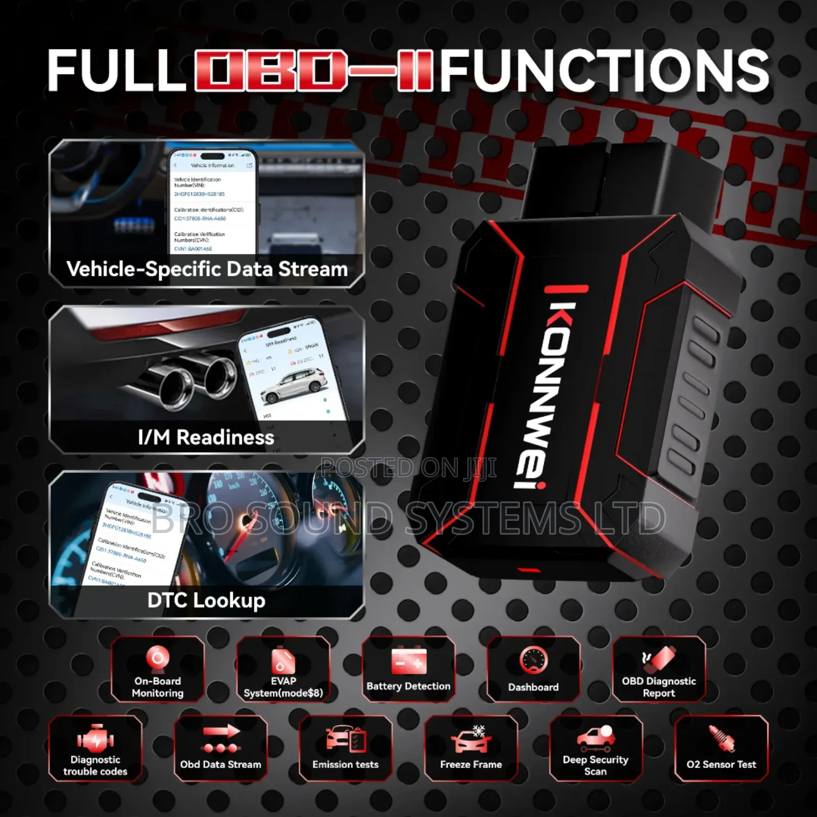 Konnwei Car Obd Deep Scan Diagnostic Tool / Battery Monitoring Scanner