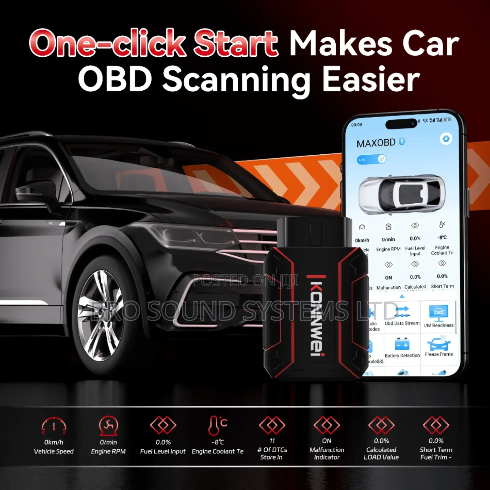 Konnwei Car Obd Deep Scan Diagnostic Tool / Battery Monitoring Scanner