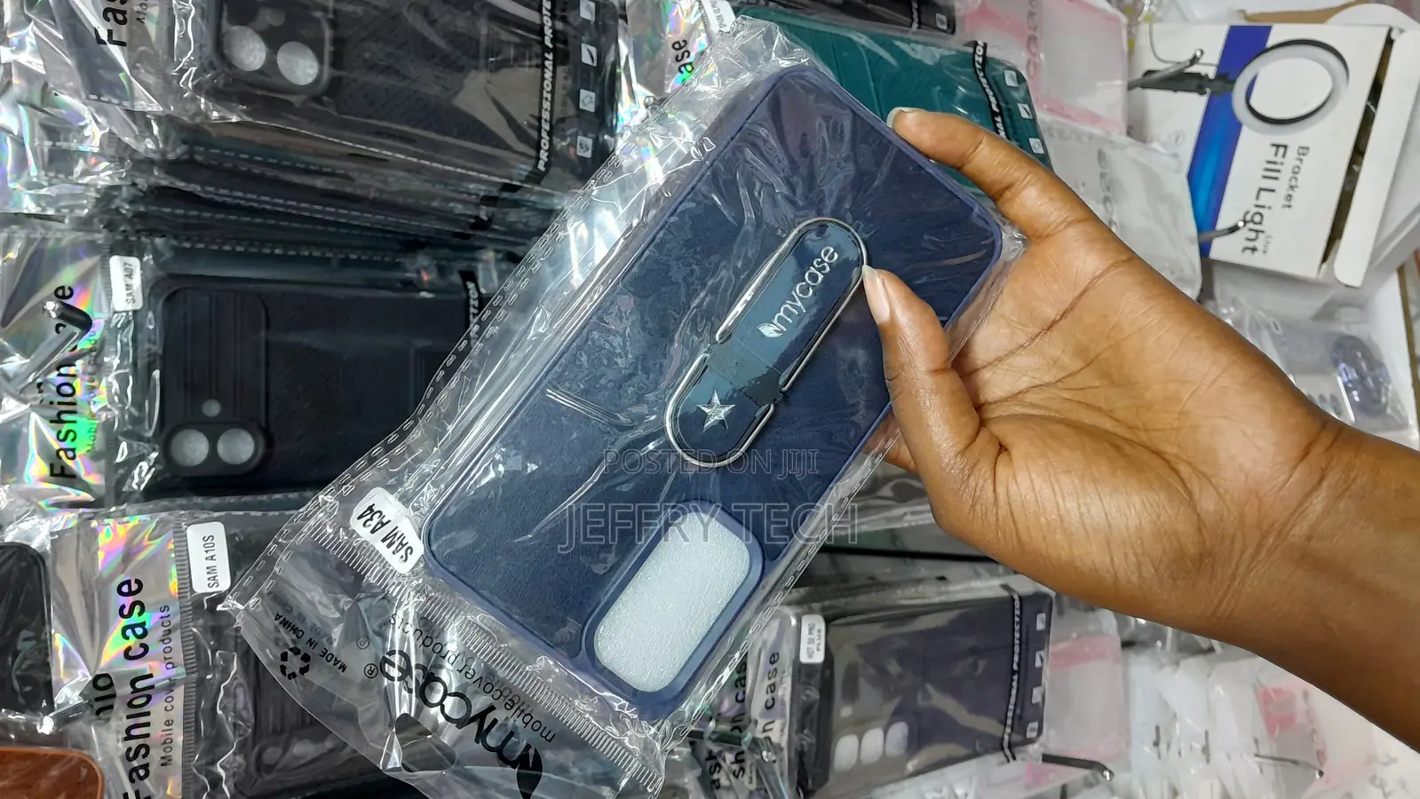 Akkme Samsung Galaxy A34 Silicon Tpu Leather Case -Blue