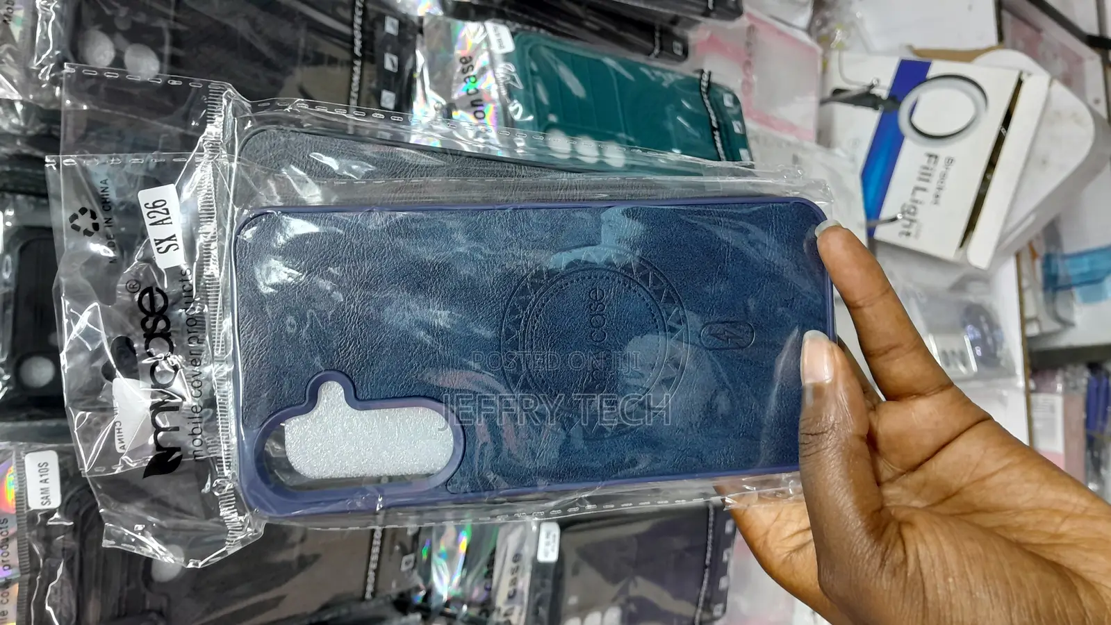 Hukinx Leather Case for Samsung Galaxy A26 Back Cover Silicone -Blue