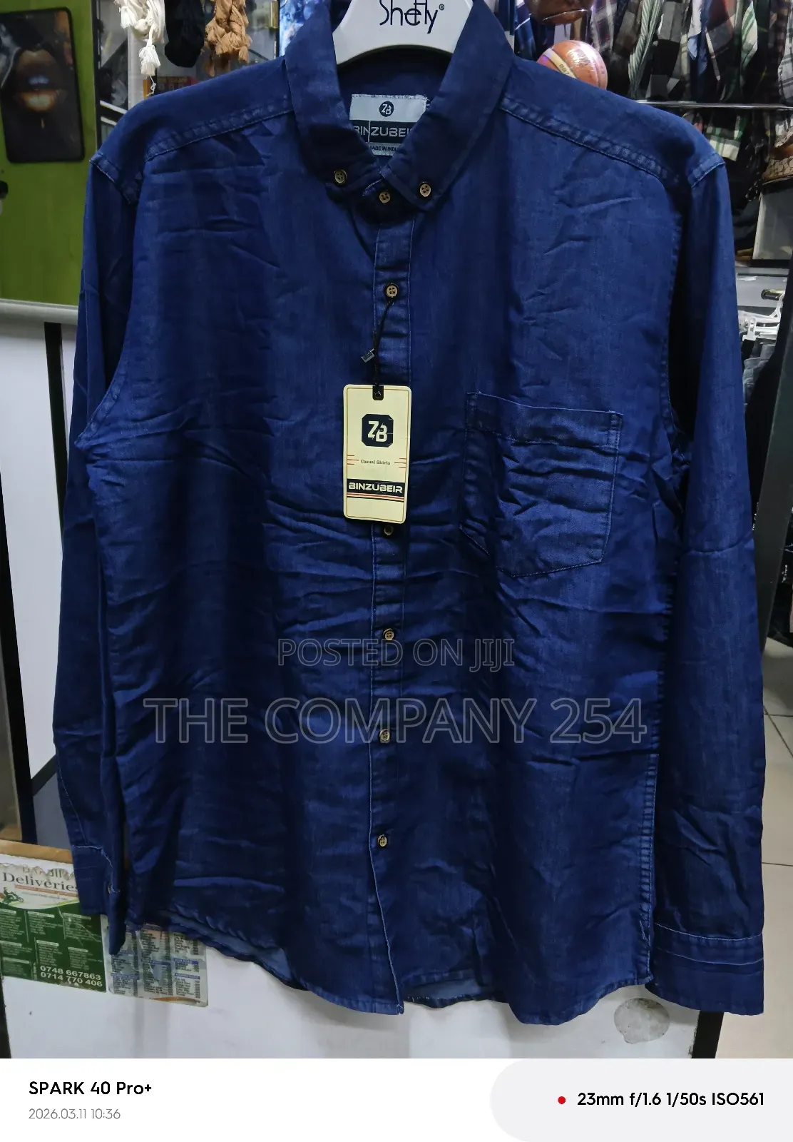 Quality Casual Denim Designer Jeans Collar Shirts Double Pockets