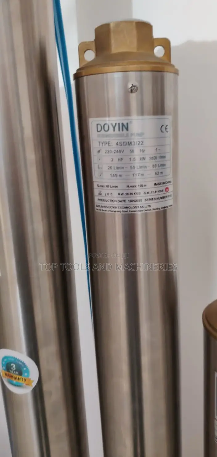 Doyin 2hp Hybrid Ac/Dc 1500w 168mtrs Head 5000l/Hr Submersible Pump