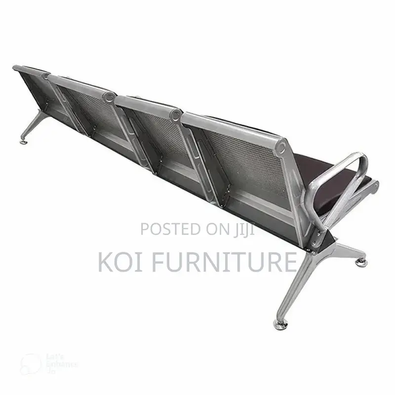 Office Bench; Four Seaters Heavy Padded Leather Reception Bench
