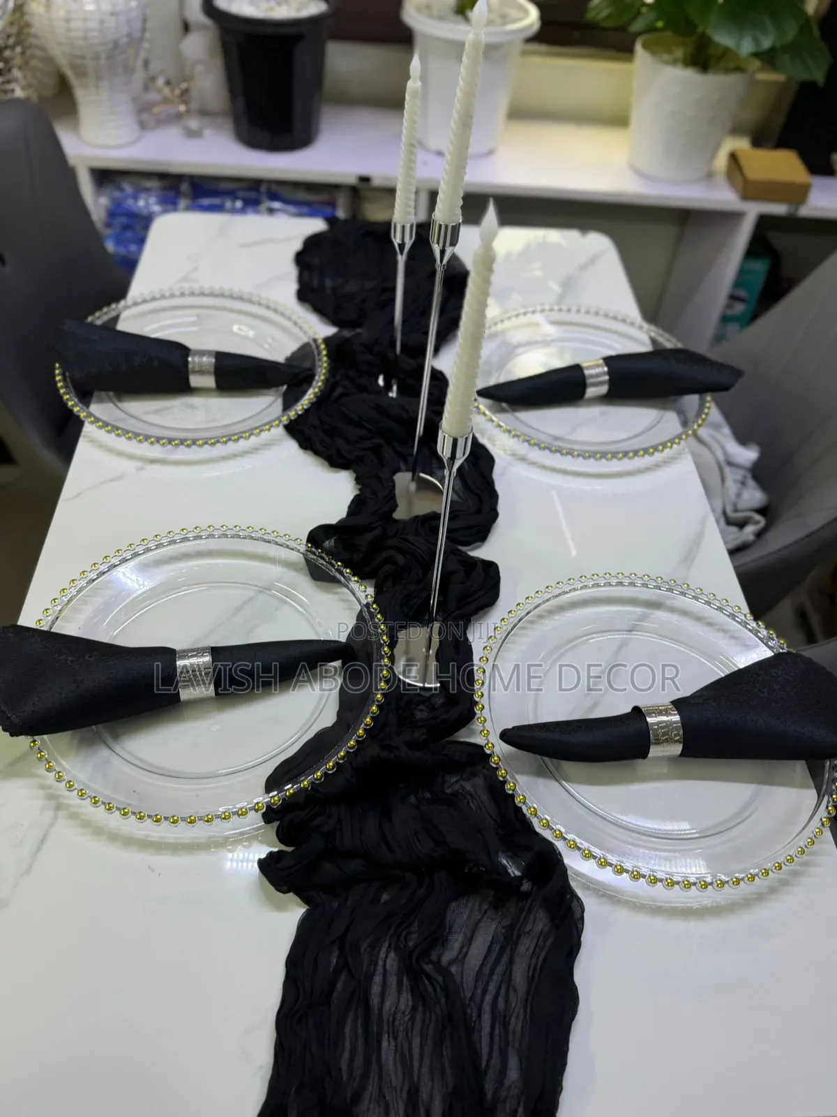 Black Cheese Clothe Table Runner Best for Wedding, Events,Homes