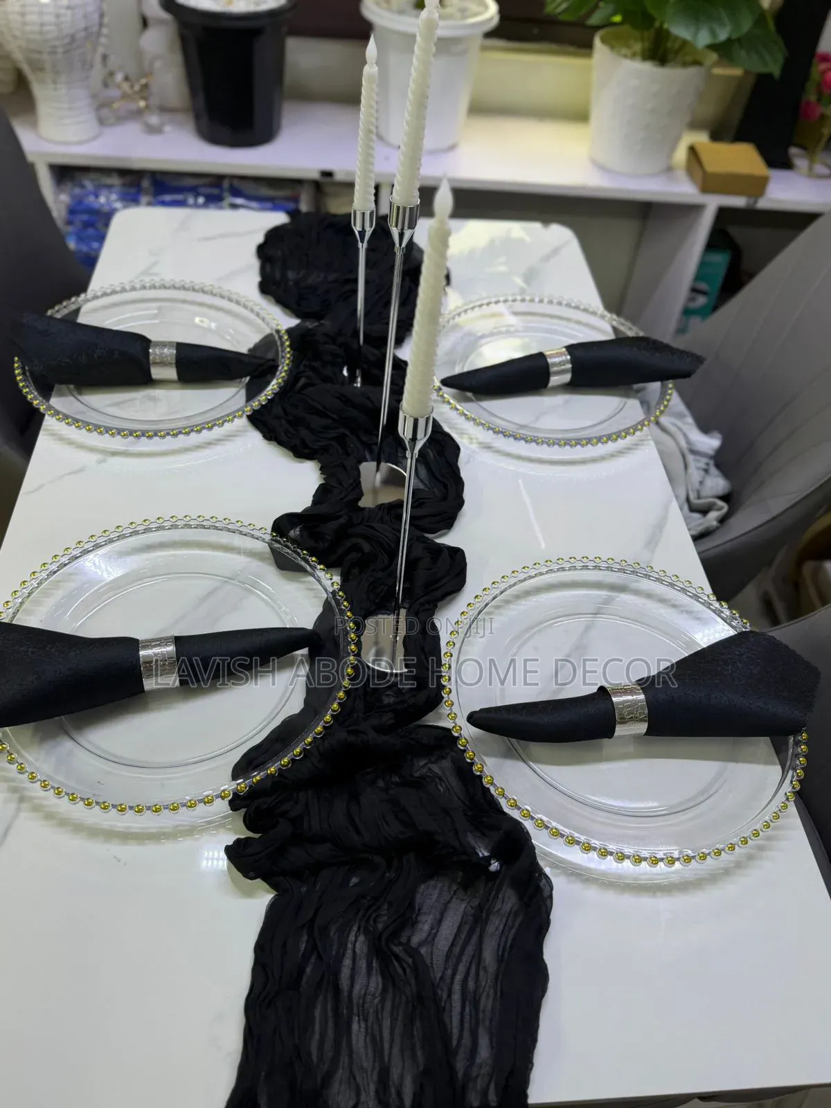 Black Cheese Clothe Table Runner Best for Wedding, Events,Homes