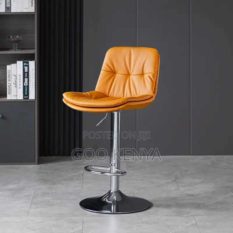 Home Bar Stool; Adjustable Height Bar Stool With Swivel And Backrest