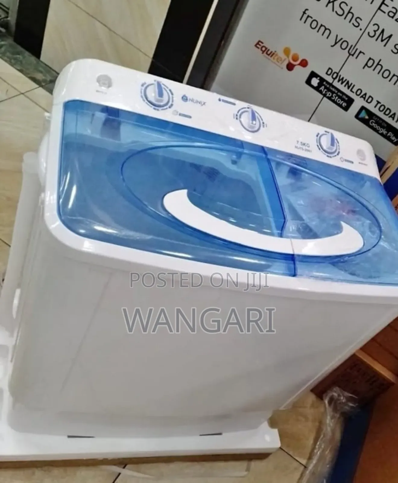 Home Use Semi Automatic Nunix 7.5 KGS Topload Washing Machine