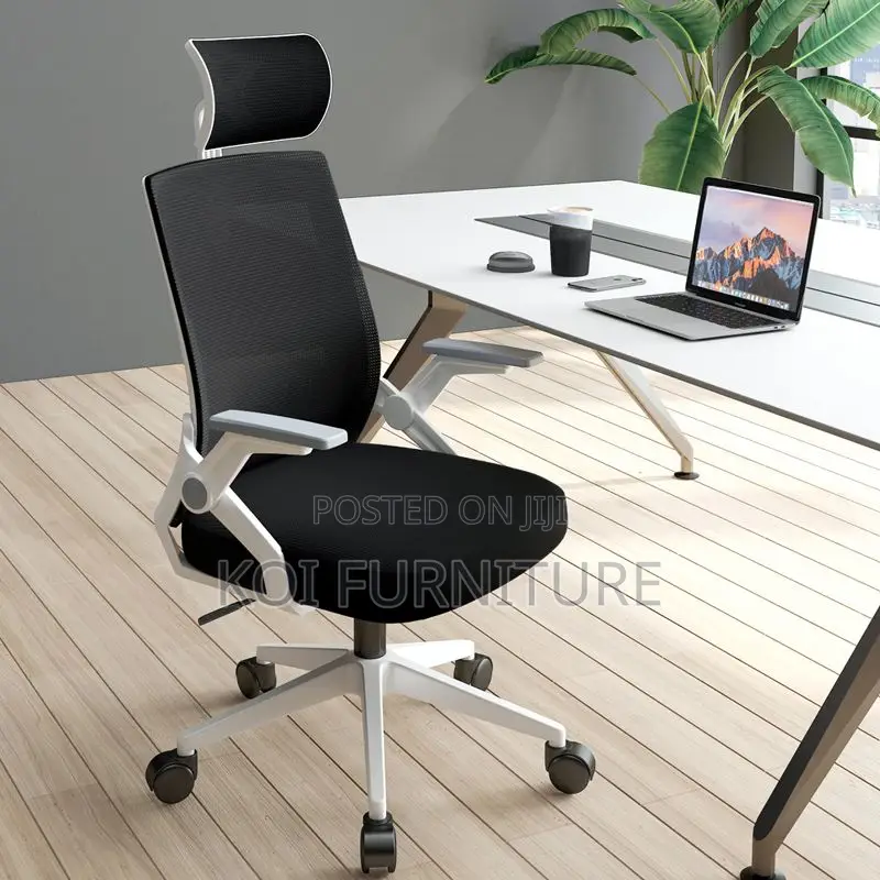 Office Chair; Ergonomic Mesh Office Chair With Flip-Up Armrests