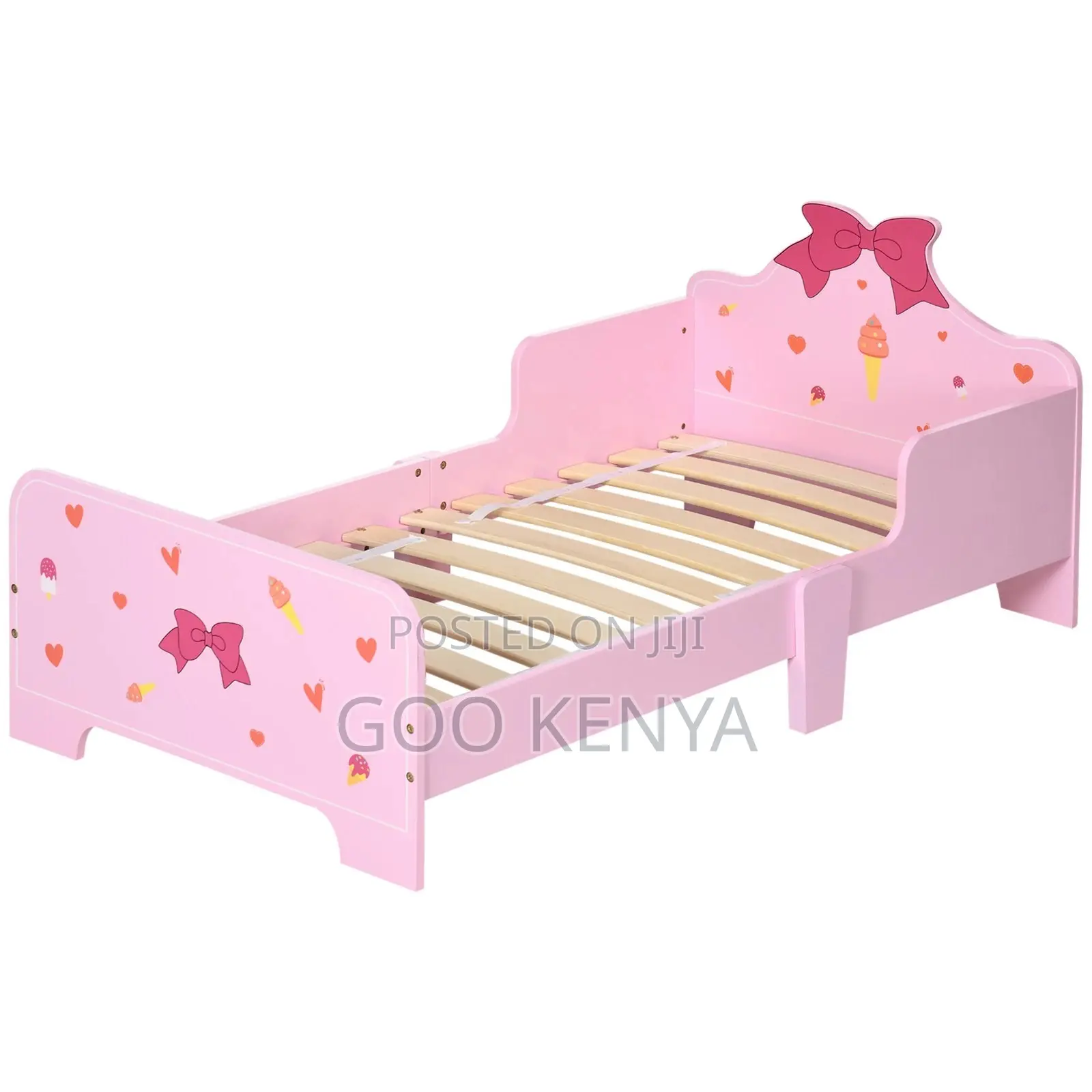 Kids Furniture; Girls Toddler Bed With Modern Design And Rails