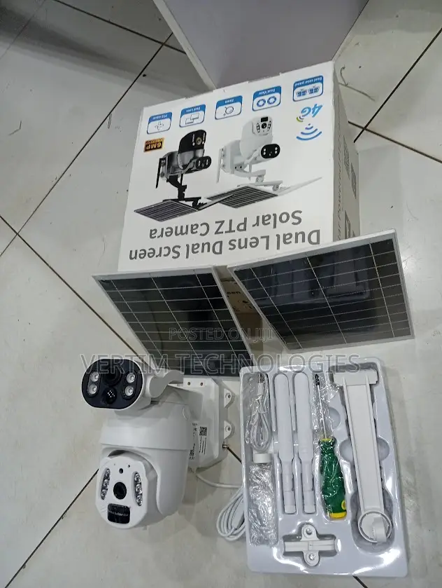 Dual Lens 6mp Ubox Solar Outdoor CCTV Camera With Dual Panels