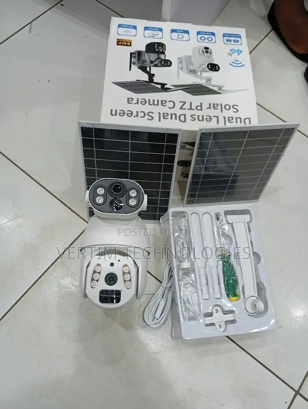 Solar Powered 4g Simcard Dual Lens Ubox 6mp PTZ Camera
