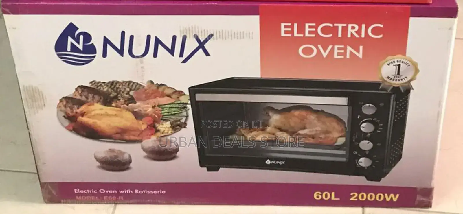 Nunix 4 Knob Setting 60 Litres Electric Rotisserie Oven