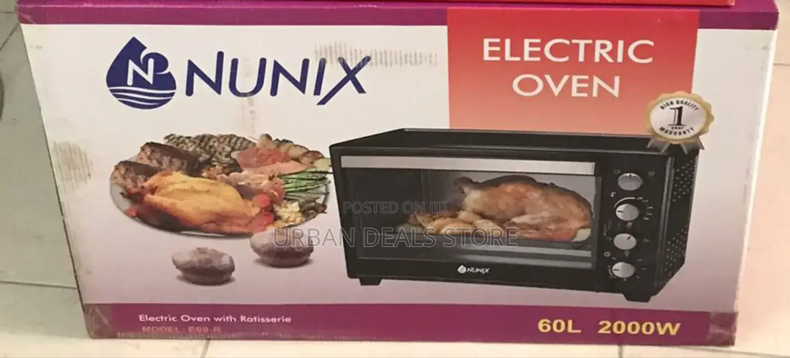 Nunix 4 -Knob Settings 60 LTRS Electric Rotisserie Oven