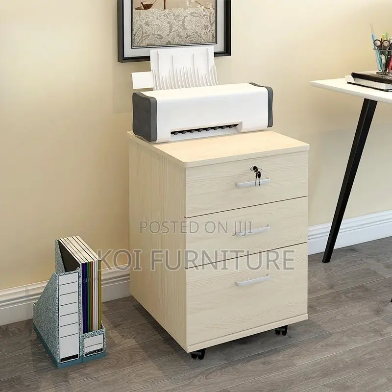 Office Cabinet; Office Cabinet With Locking Drawers and Rolling Base