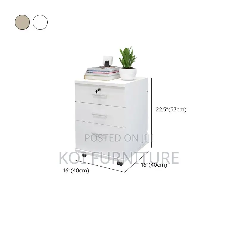 Office Cabinet; Office Cabinet With Locking Drawers and Rolling Base