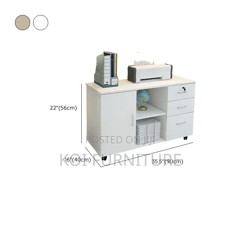 Office Cabinet; Office Cabinet With Locking Drawers and Rolling Base