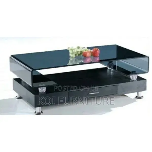 Coffee Table; Rectangular Coffee Table With Glass Top