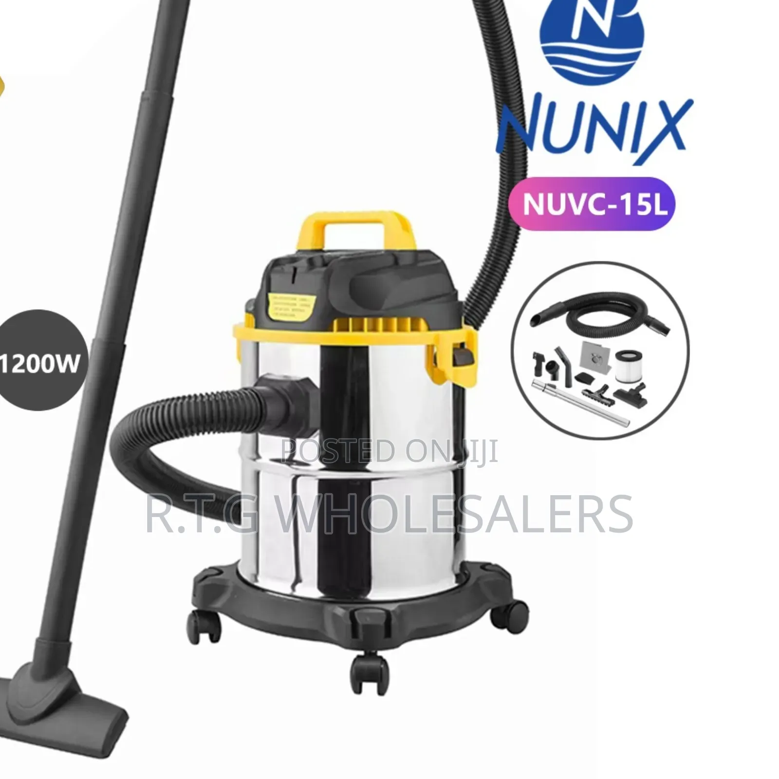 Nunix 15 L Wet Dry Vacuum Cleaner – Powerful Multi‐Surface Suction