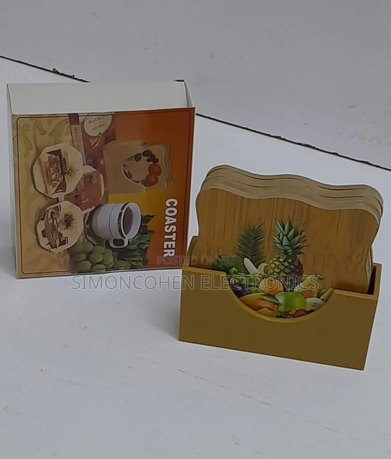 6pcs Bamboo Coasters With Stand