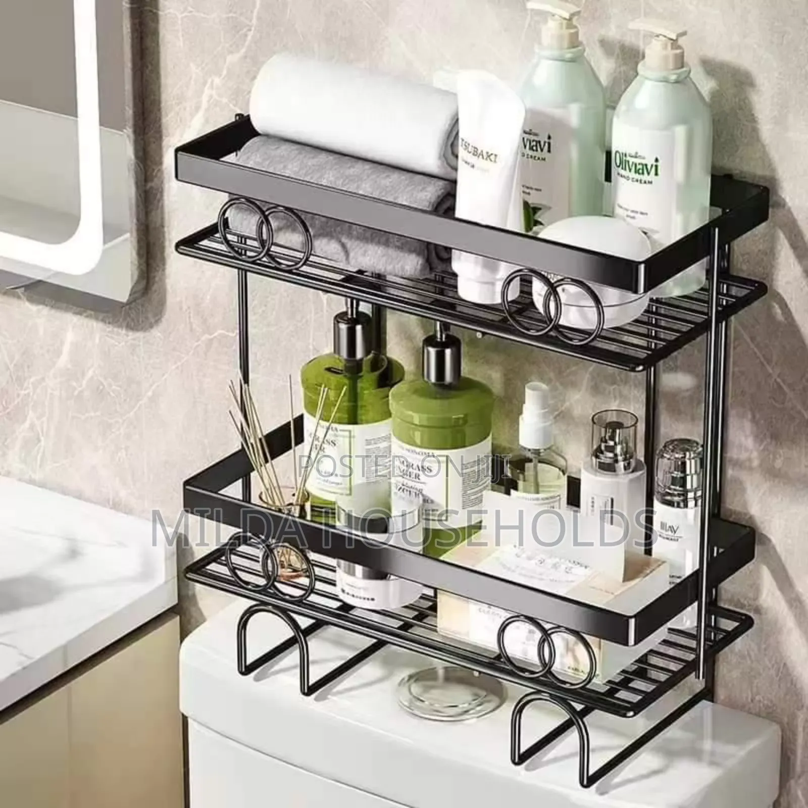Metal Bathroom Storage Shelf Organizer