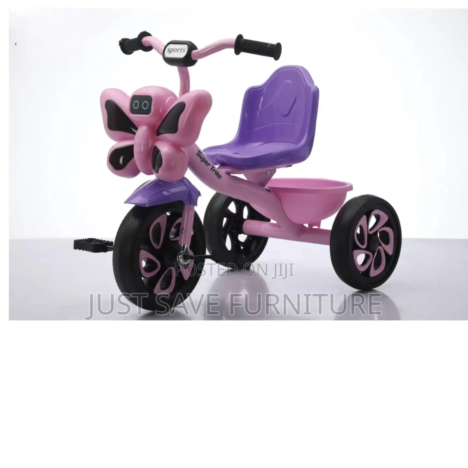 Kids Butterfly Tricycle – 3 Wheel Children Bicycle With Basket