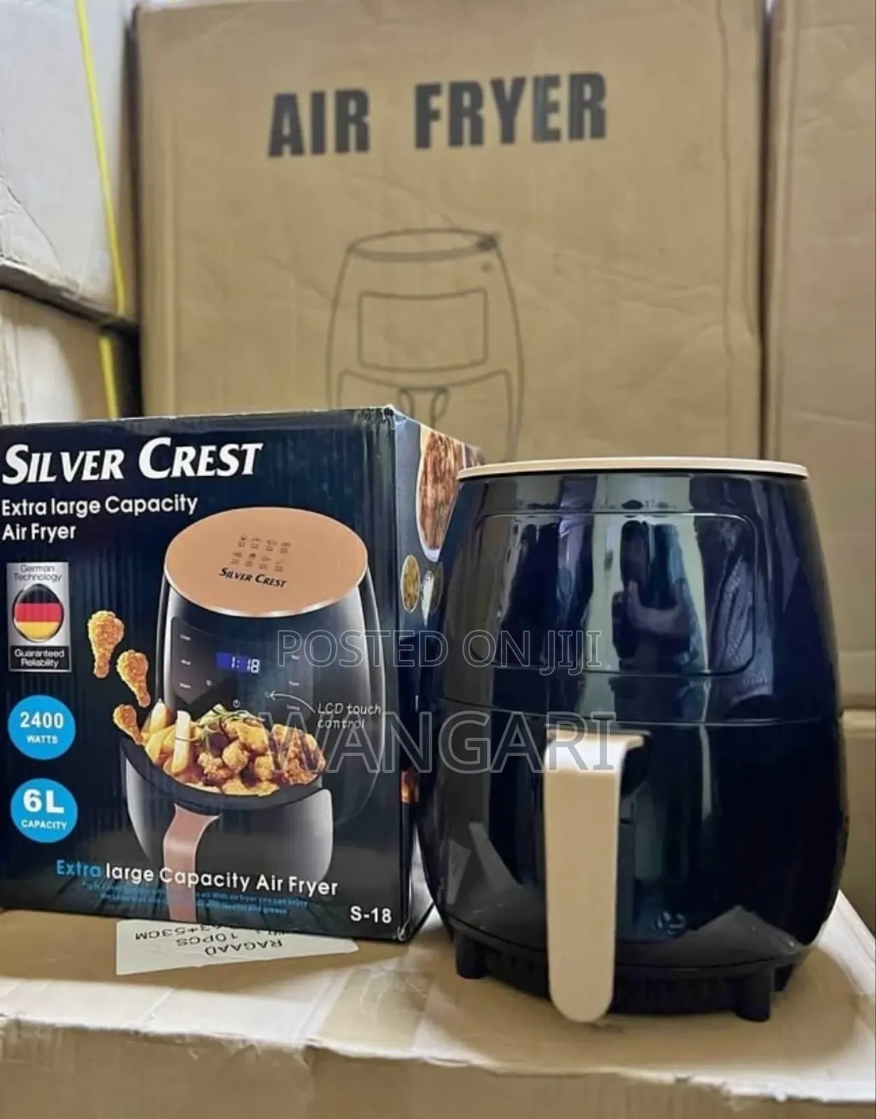 With Warranty 6 Litres Capacity 2400 Watts Silver Crest Airfryer