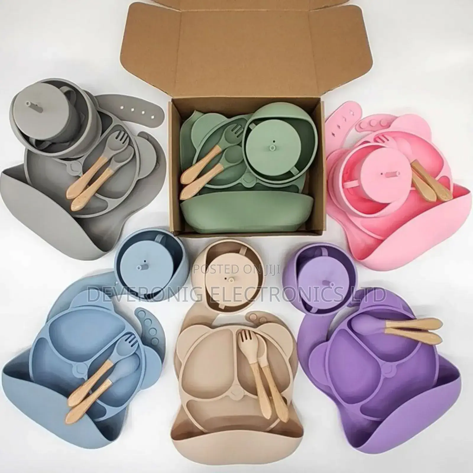 6-Pc Silicone Baby Feeding Cutlery Set 