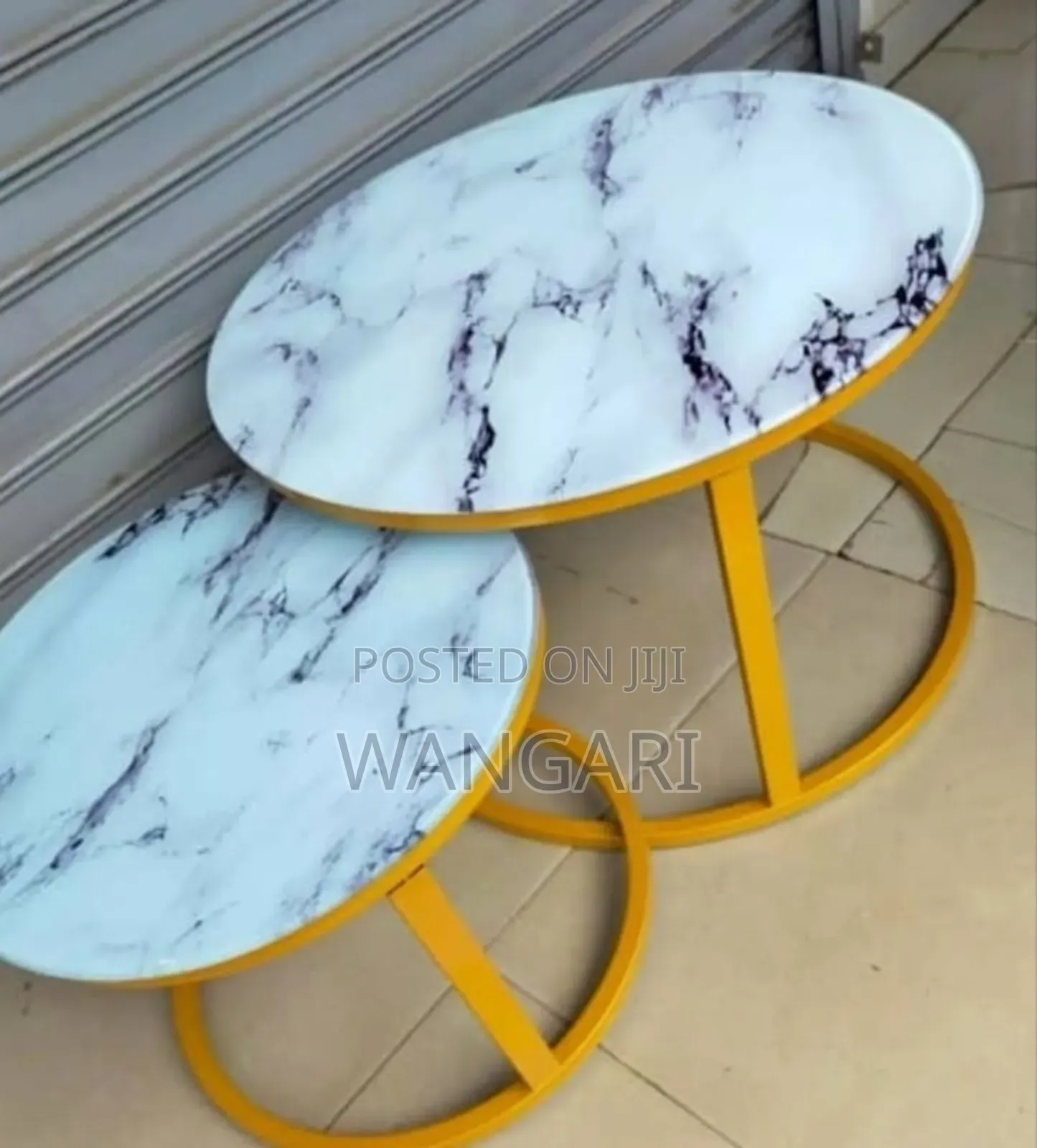 Brand New Marble Nesting Coffee Table (Glass Effect) White