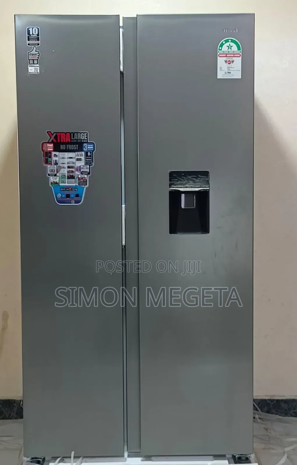 Mika 595litres Side by Side Fridge No Frost