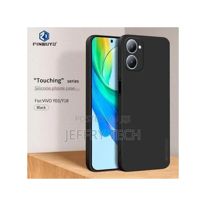 Vivo Y03 Silicone Non Slippery Protective Back Cover Case Black