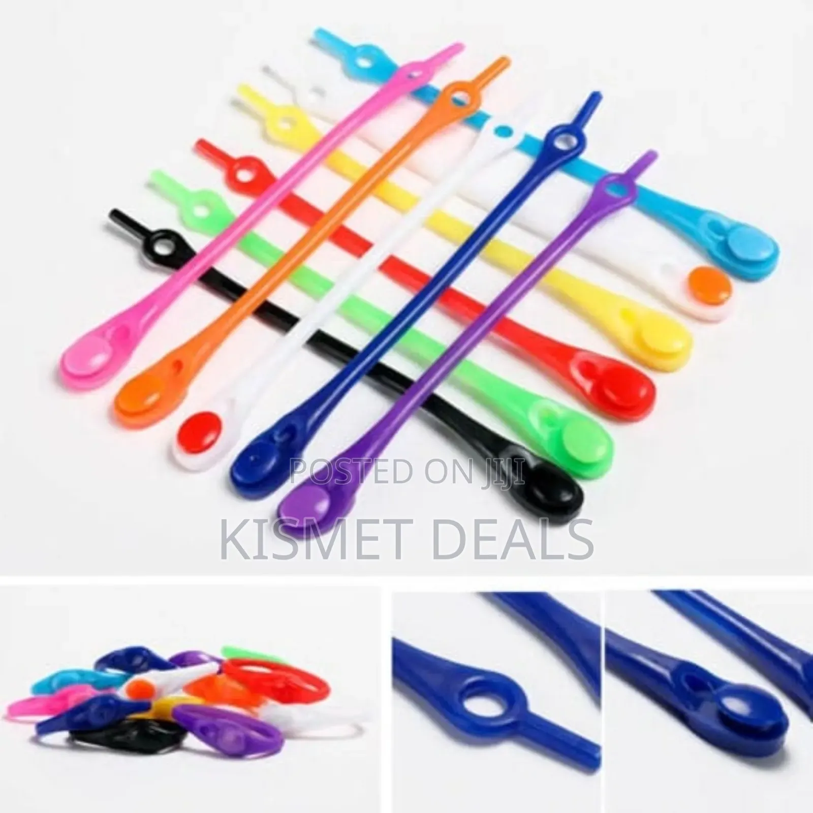 12pc Set of Multicolour Silicone Shoe Laces N 12pc