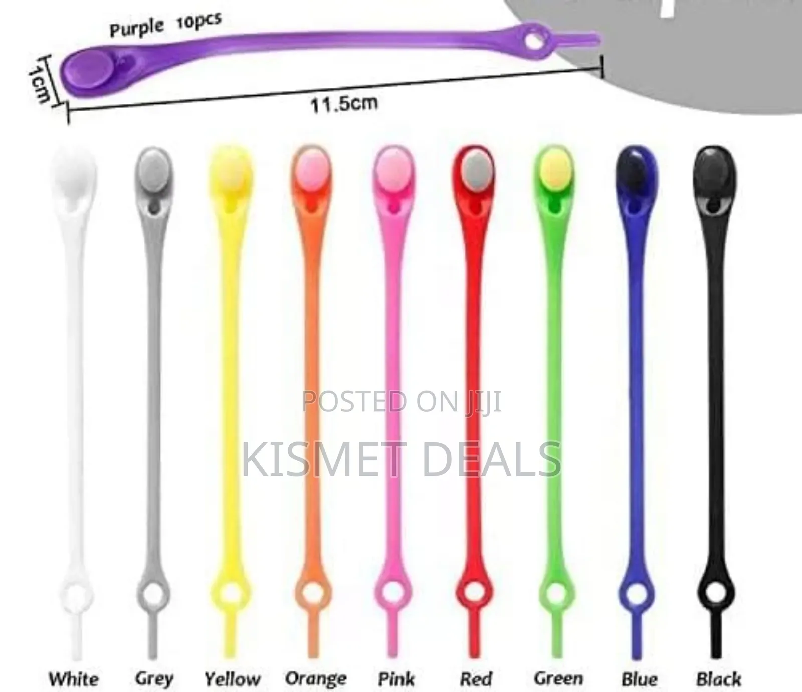 12pc Set of Multicolour Silicone Shoe Laces N 12pc