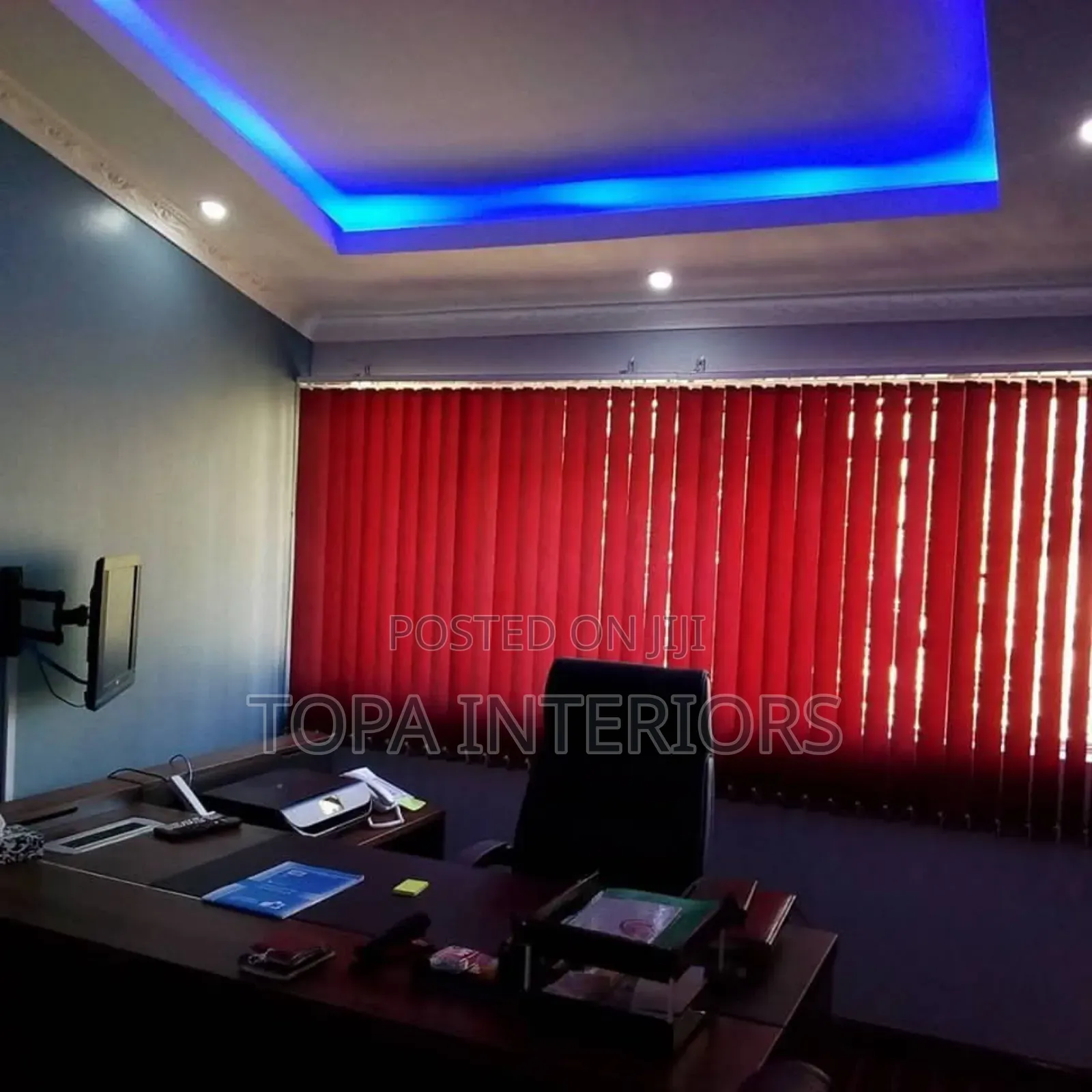 Orange Vertical Office Window Blind Curtains