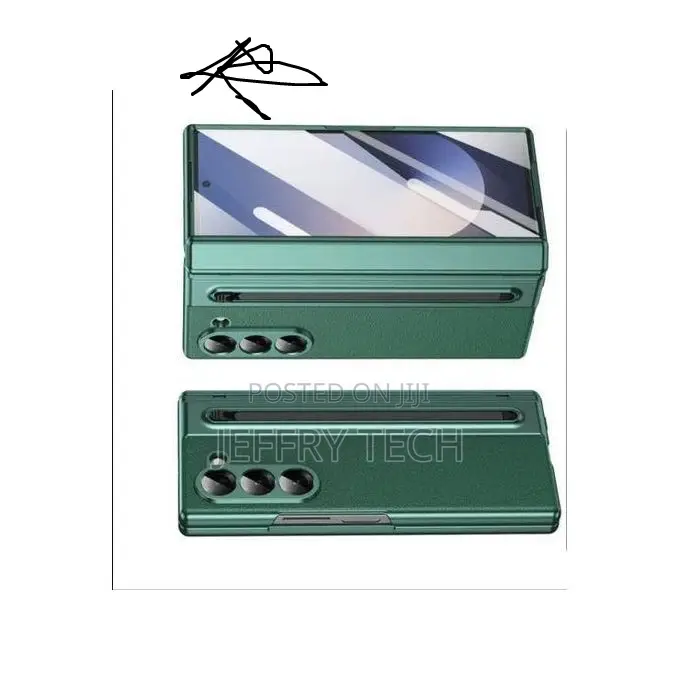 Samsung Galaxy Z Fold 6 Leather Case Hinge Protection Screen Cover+Pen