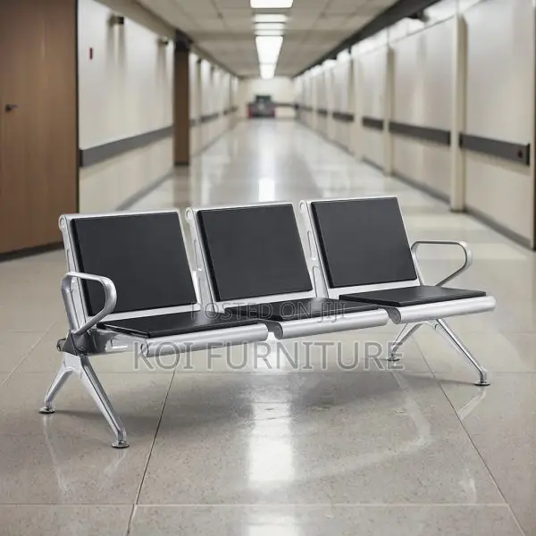 Office Bench : Heavy-Duty 3-Seater Waiting Bench