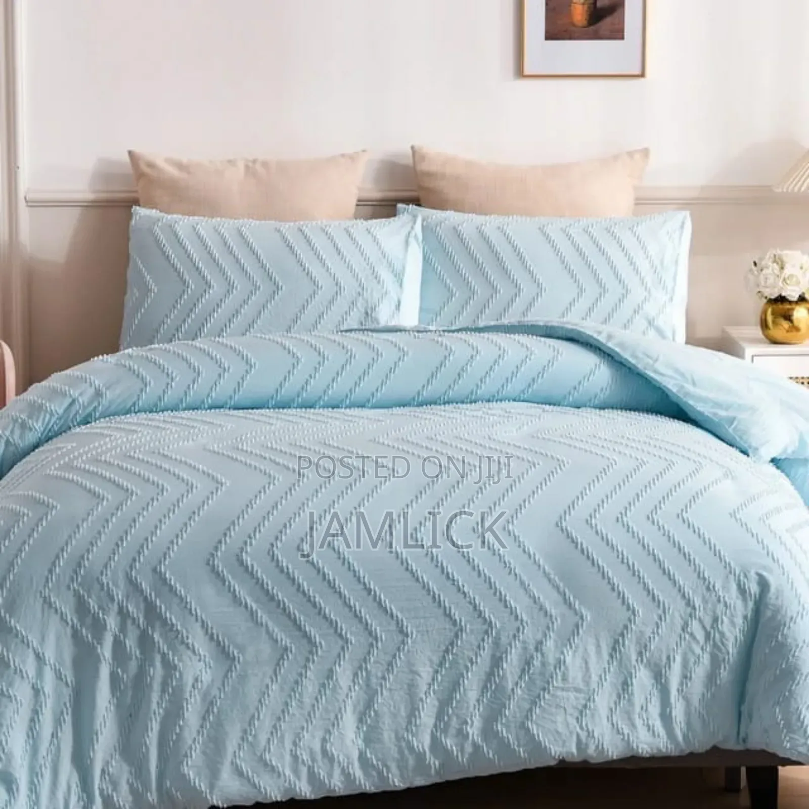 Wave Luxury Tufted Duvet Cover Set With Bedsheet - Cl