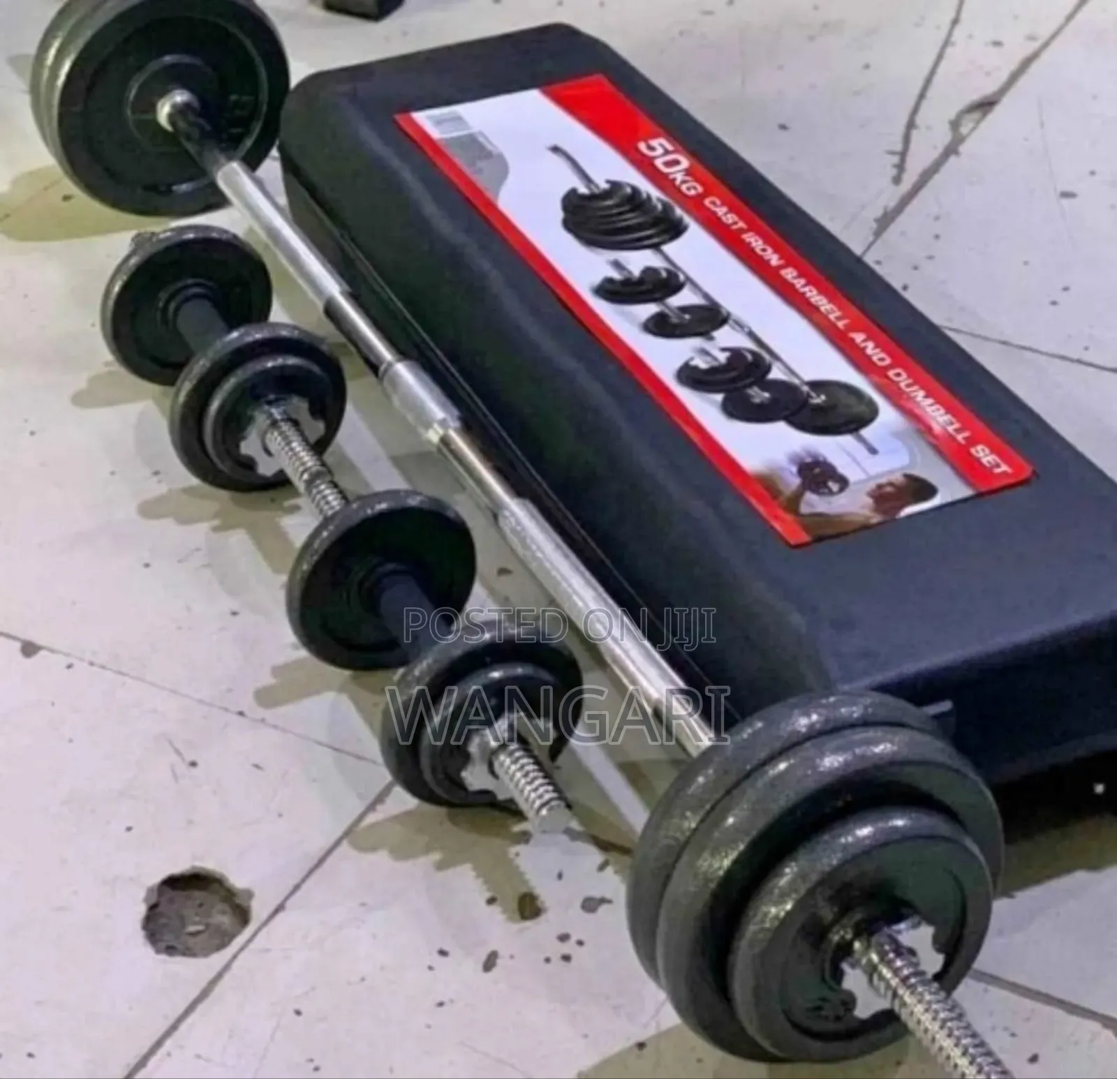Assembled Black 50 KGS Dumbbells Set