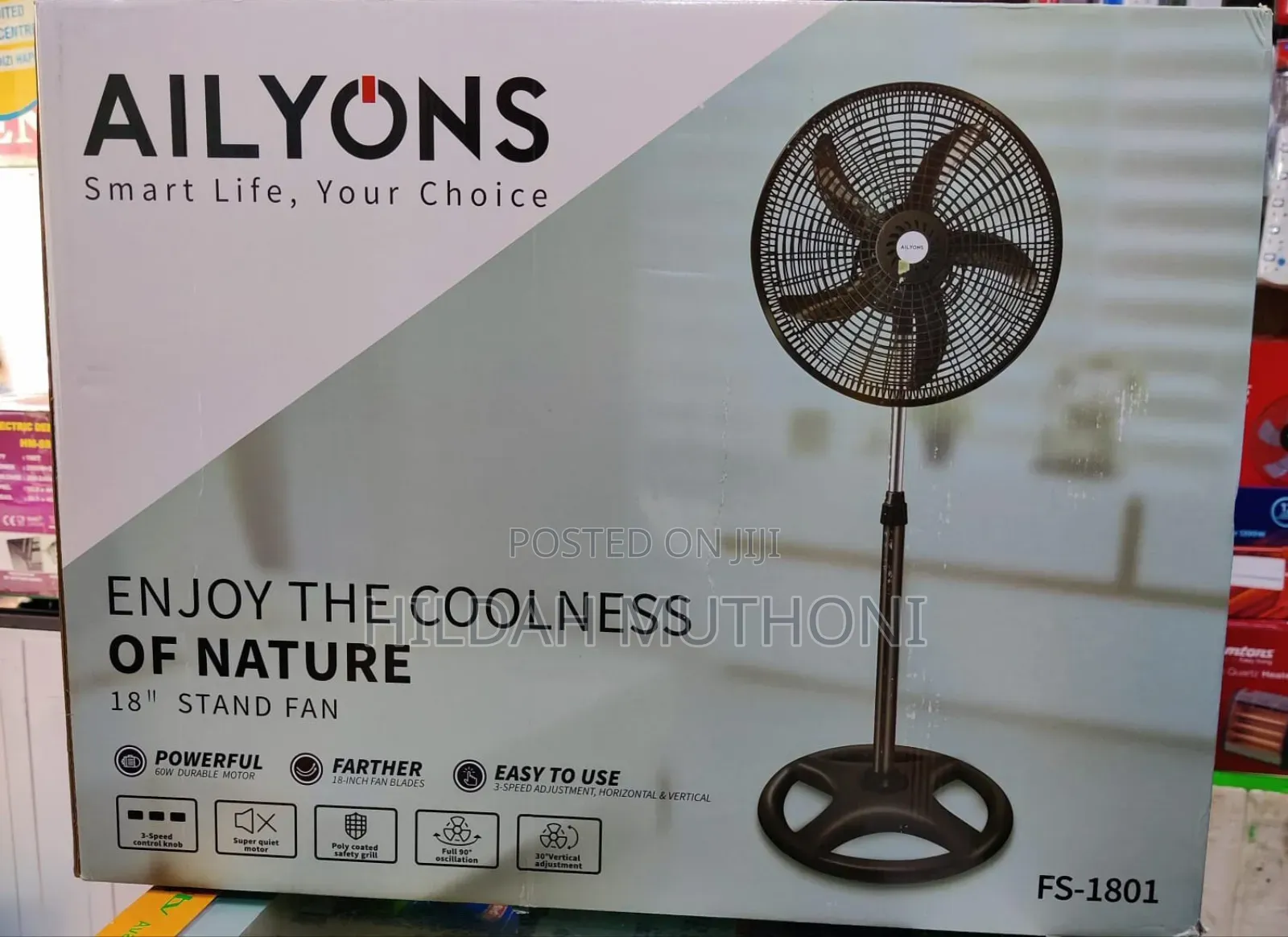 Ailyons 18 Inches Standing Fan 
2 Pieces in Box