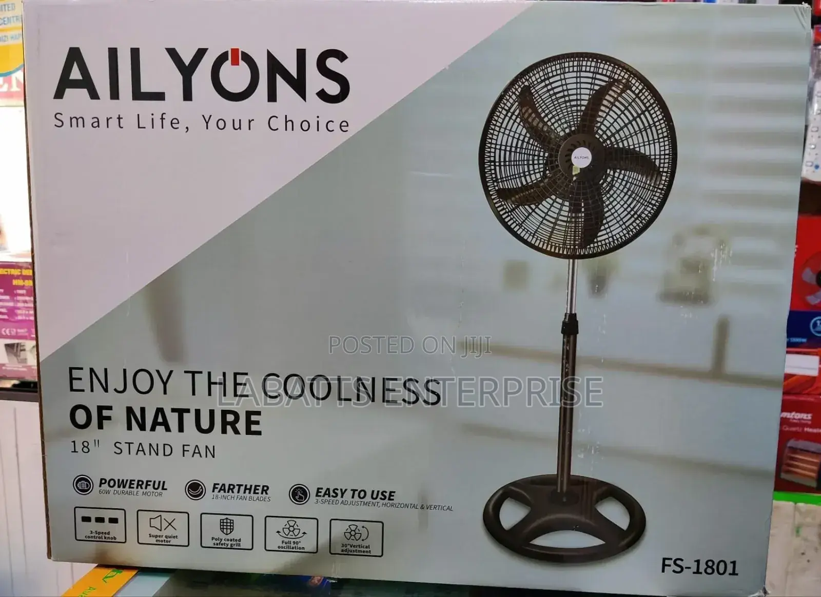 Ailyons 18 Inches Standing Fan 
2 Pieces in Box