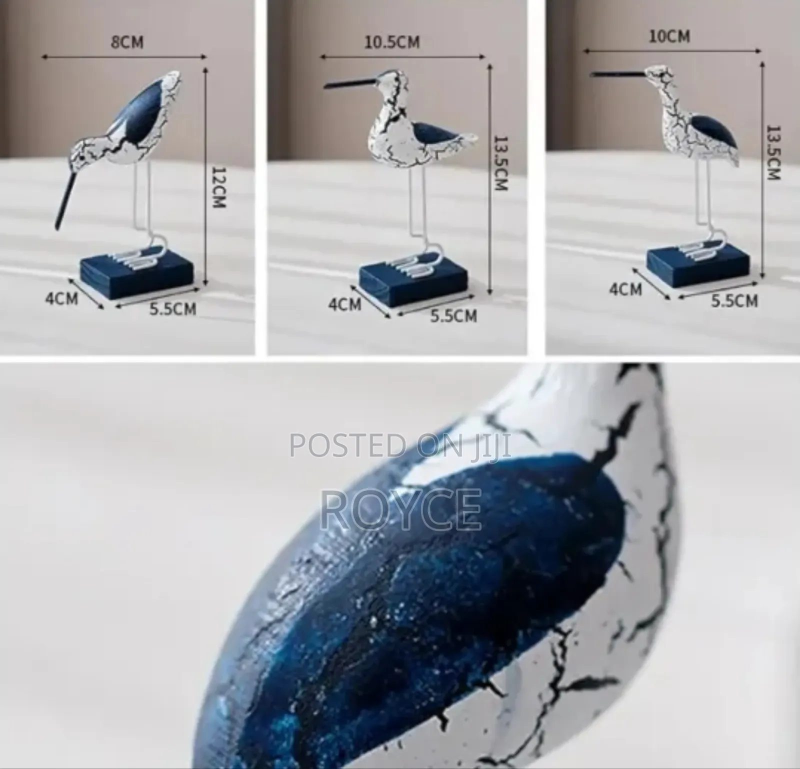 3pcs Wooden Seagull Figurine Decor