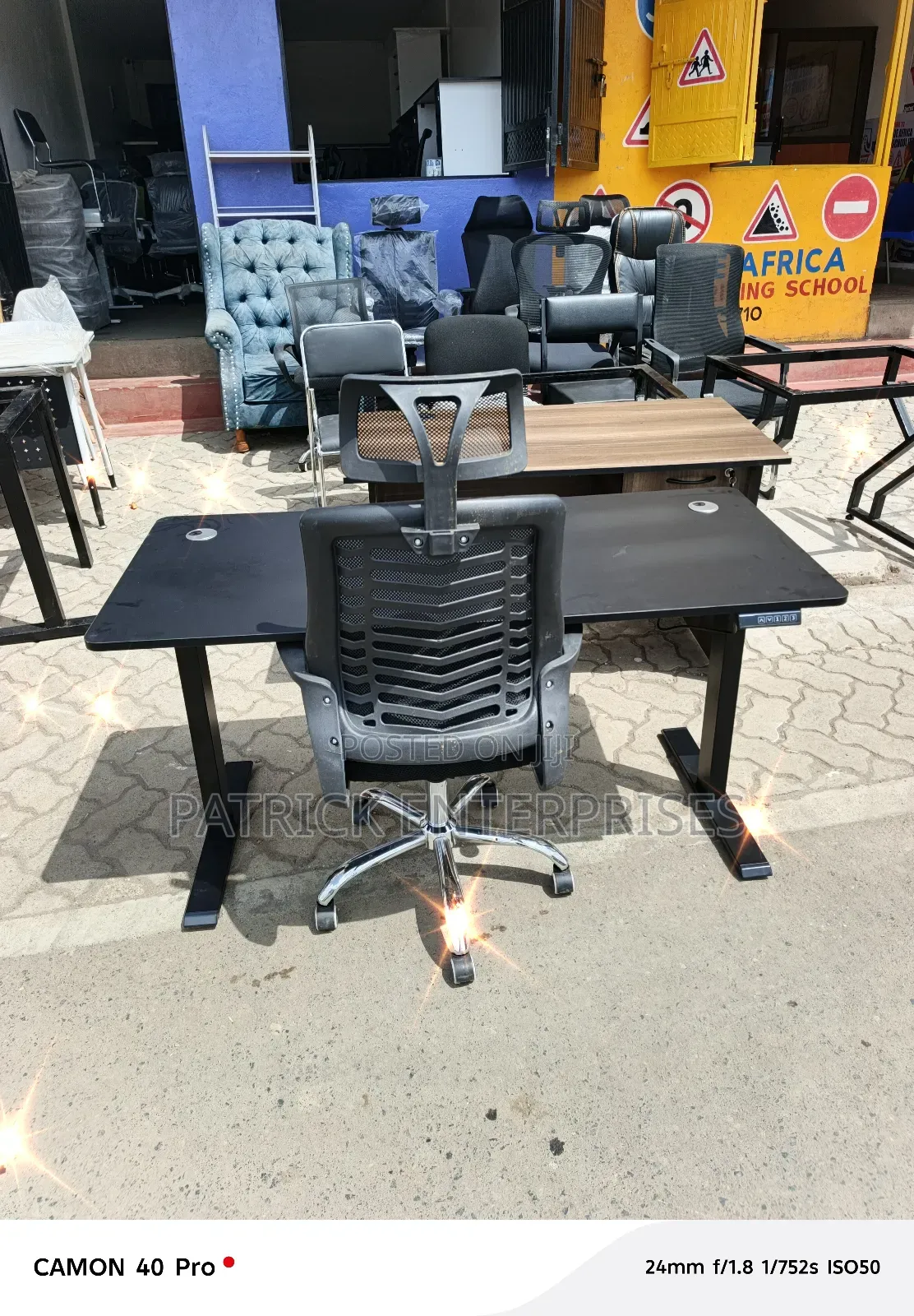 Imported Modern Motorists Height Adjustable Desk + Headrest Chair