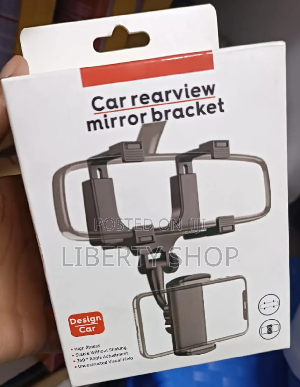 Adjustable Car Rear View Mirror Phone Holder Stand